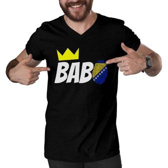 Mens Bosnia Babo Otac Birthday Idea For Proud Bosnian Dad Men V-Neck Tshirt | Mazezy
