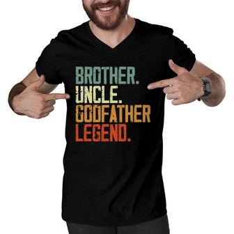 Mens Brother Uncle Godfather Legend Gift For Favorite Uncle Men V-Neck Tshirt | Mazezy