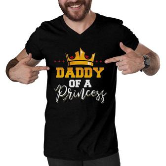 Mens Daddy Of A Princess Father And Daughter Matching Premium Men V-Neck Tshirt | Mazezy