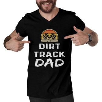 Mens Dirt Track Racing Gifts Race Dad Gift Father's Day Gift Men V-Neck Tshirt | Mazezy
