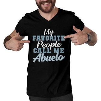 Mens Father's Day Or Birthday Gift For Abuelo Spanish Grandfather Men V-Neck Tshirt | Mazezy