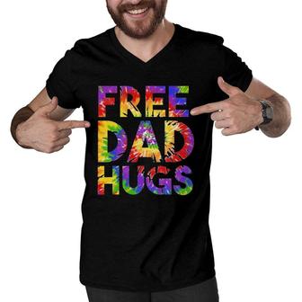 Mens Free Dad Hugs Pride Lgbtq Gay Rights Straight Support Men V-Neck Tshirt | Mazezy