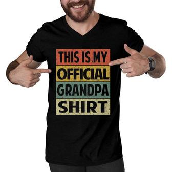 Mens Funny Grandpa Papa Promoted Grandfather Grandpa Gift Men V-Neck Tshirt | Mazezy