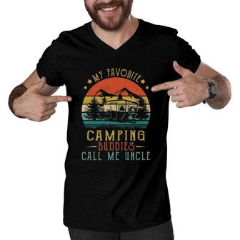 Mens My Favorite Camping Buddies Call Me Uncle Vintage Fathers Men V-Neck Tshirt | Mazezy
