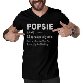 Mens Popsie Grandpa Grandfather Funny Gift Men V-Neck Tshirt | Mazezy