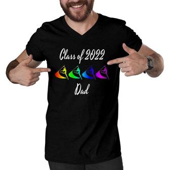 Mens Rainbow Color Guard Dad Flag Graphic Class Of 2022 Ver2 Men V-Neck Tshirt | Mazezy