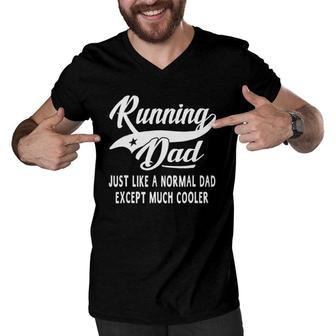 Men's Running Dad Fathers Day Gift Father Men Runner Men V-Neck Tshirt | Mazezy