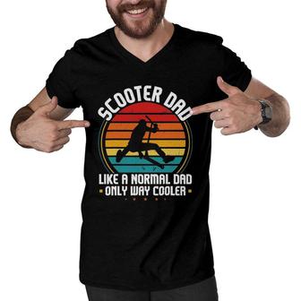 Mens Scooter Dad Like A Normal Dad Stunt Scooter Men V-Neck Tshirt | Mazezy