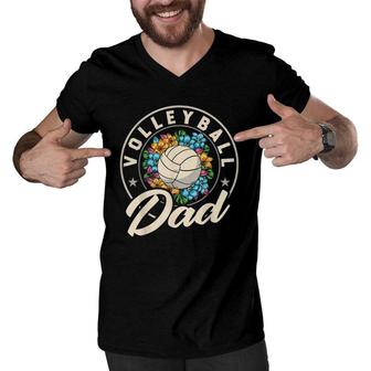 Mens Volleyball Dad For Beach Sports Player And Volleyball Dad Men V-Neck Tshirt | Mazezy