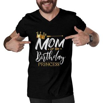 Mom Of The Birthday Princess Funny Mama Mommy Grandma Nana Men V-Neck Tshirt - Seseable