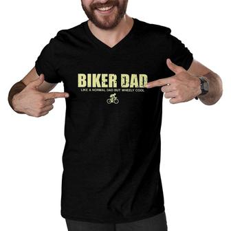 Mountain Biking Dad Men V-Neck Tshirt | Mazezy