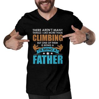 Mountaineering Climber For Mountain Father Gift Men V-Neck Tshirt | Mazezy