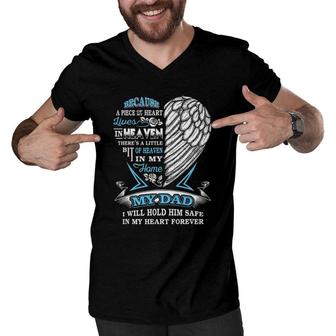 My Dad In Heaven Forever In My Heart In Memory Of Dad Men V-Neck Tshirt | Mazezy