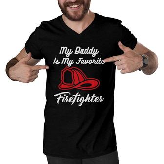 My Daddy Is My Favorite Firefighter Men V-Neck Tshirt | Mazezy