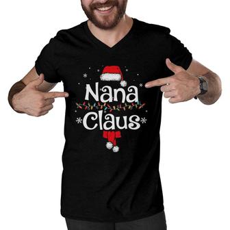 Nana Claus Daddy Claus Baby Claus Mama Claus Pajamas Men V-Neck Tshirt | Mazezy
