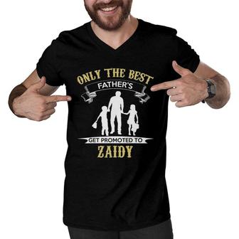 Only The Best Fathers Get Promoted To Zaidy Men V-Neck Tshirt | Mazezy