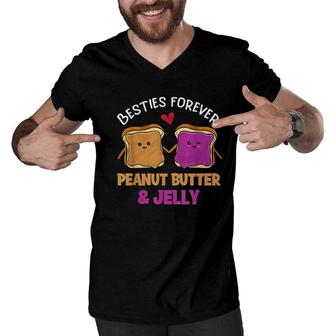 Peanut Butter Jelly Besties Forever Best Friend Girlfriend Men V-Neck Tshirt - Seseable