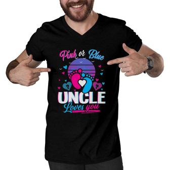 Pink Or Blue Uncle Loves You Mothers And Fathers New Uncle Men V-Neck Tshirt | Mazezy
