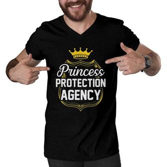 Princess Protection Agency Tiara Badge Mens Father's Day Men V-Neck Tshirt | Mazezy