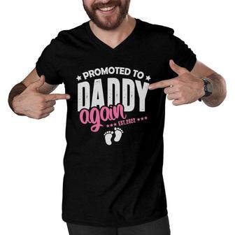 Promoted Daddy Again 2022 It's A Girl Baby Announcement Men V-Neck Tshirt | Mazezy