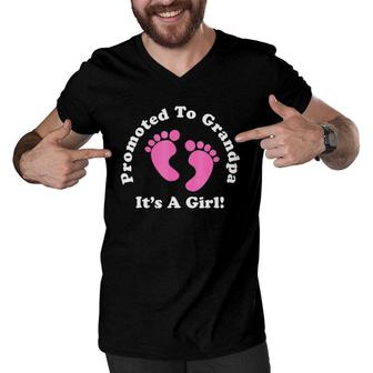 Promoted To Grandpa It's A Girlgrandfather Daughter Men V-Neck Tshirt | Mazezy
