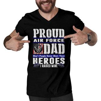Proud Air Force Dad US Air Force Veteran Military Pride Men V-Neck Tshirt | Mazezy