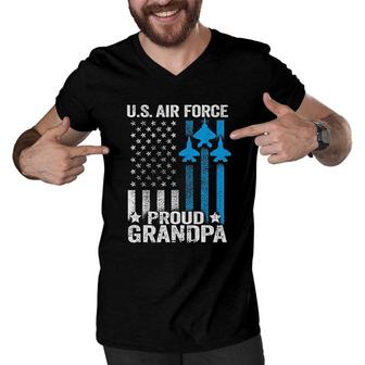 Proud Grandpa Us Air Force Men V-Neck Tshirt | Mazezy