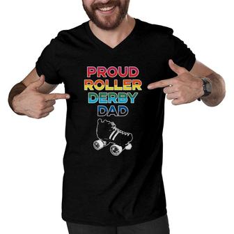 Proud Roller Derby Dad Pride Men V-Neck Tshirt | Mazezy