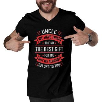 Proud Uncle Funny Father's Day 2021 Gifts From Niece Nephew Men V-Neck Tshirt | Mazezy