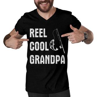 Reel Cool Grandpas For Grandpa Fishing Father’S Men V-Neck Tshirt | Mazezy
