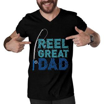 Reel Great Dad Fishing Men V-Neck Tshirt | Mazezy