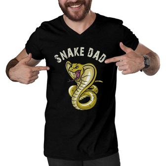Snake Dad Gift Snake Lover Cobra Reptile Owner Gifts Men V-Neck Tshirt | Mazezy