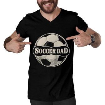 Soccer Father Dad Family Matching Team Player Sport Men V-Neck Tshirt | Mazezy