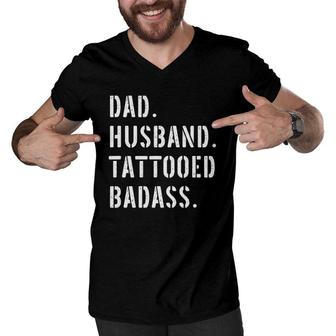 Tattoo Tattooed Dad Gifts From Daughter Son Wife Men V-Neck Tshirt | Mazezy