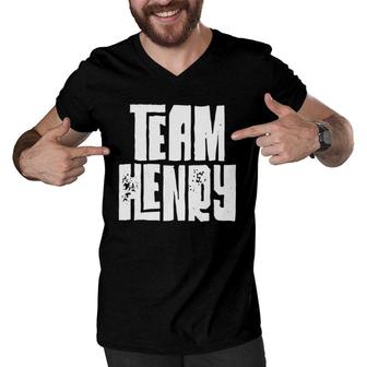 Team Henry Son Dad Husband Grandson Sports Group Men V-Neck Tshirt | Mazezy
