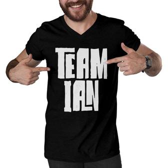 Team Ian Son Grandson Husband Dad Sports Family Group Men V-Neck Tshirt | Mazezy