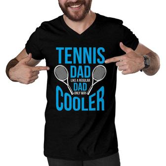 Tennis Dad Funny Cute Father's Day Men V-Neck Tshirt | Mazezy