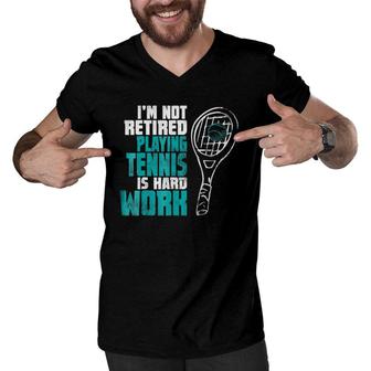 Tennis Gift For Retired Grandpa Grandma Mom Or Dad Men V-Neck Tshirt | Mazezy