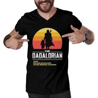 The Dadalorian Fathers Day Funny Meme Gift Essential Men V-Neck Tshirt | Mazezy
