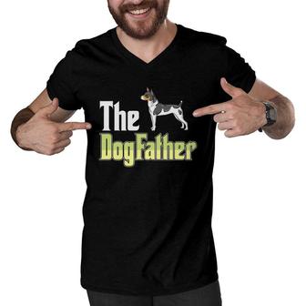 The Dogfather Rat Terrier Funny Dog Owner Father’S Day Men V-Neck Tshirt | Mazezy