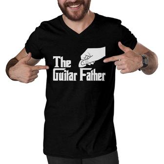 The Guitar Father - Guitar Player Guitarist Musician Men V-Neck Tshirt | Mazezy