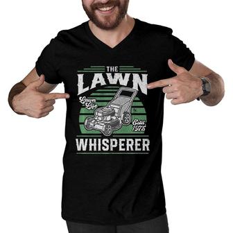 The Lawn Whisperer Funny Grass Mower Mowing Father's Day Gift Men V-Neck Tshirt | Mazezy
