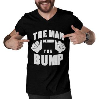 The Man Behind The Bump Dad Gift Men V-Neck Tshirt | Mazezy