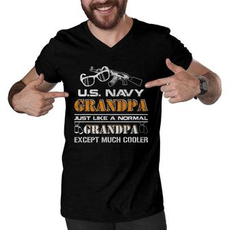 Us Navy Grandpa Granpa Except Much Cooler Men V-Neck Tshirt | Mazezy