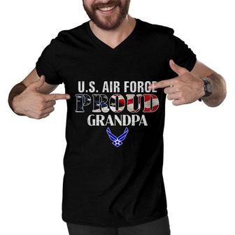 Us Proud Air Force Grandpa Men V-Neck Tshirt | Mazezy