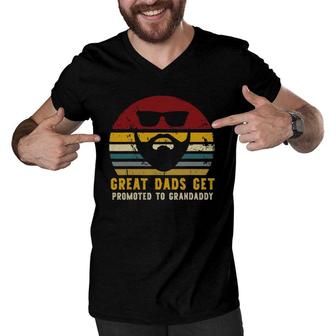 Vintage Great Dads Get Promoted To Grandaddy Rad Dads Men V-Neck Tshirt | Mazezy