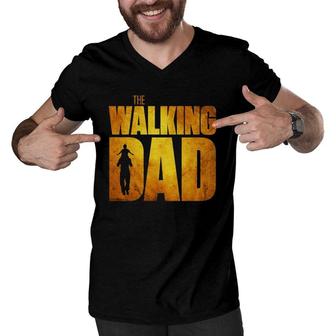 Walking Dad Father's Day Best Grandfather Men Fun Gift Men V-Neck Tshirt | Mazezy