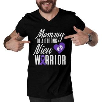 Womens Prematurity Awareness Mommy Nicu Warrior Preemie Dad Men V-Neck Tshirt | Mazezy