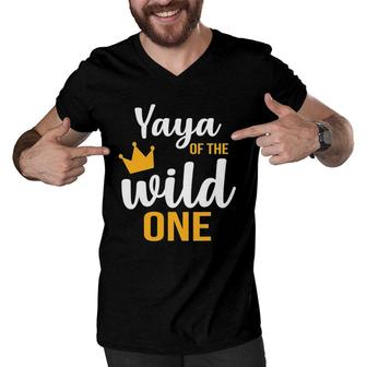 Yaya Of The Wild One 1St Birthday First Thing Daddy Men V-Neck Tshirt | Mazezy