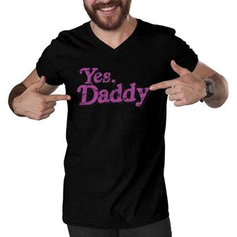 Yes Daddy - Lgbt Gay Pride Support Pink Men Women Men V-Neck Tshirt | Mazezy